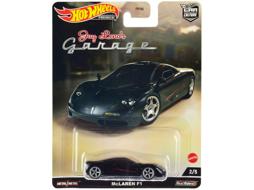McLaren F1 Black with Red Stripes "Jay Leno’s Garage" Diecast Model Car by Hot Wheels McLaren F1 Black with Red Stripes "Jay Leno’s Garage" Diecast Model Car by Hot Wheels