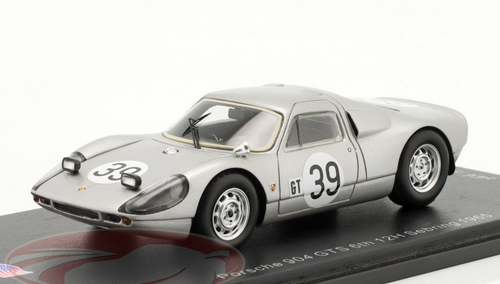 1/43 Spark 1965 Porsche 904 GTS #39 6th 12h Sebring Porsche Automobile Co. Joe Buzzetta, Ben Pon Car Model