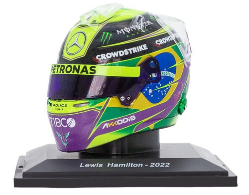 1/5 Spark 2022 Formula 1 Mercedes-AMG Petronas F1 Team Brazilian GP Lewis Hamilton 2nd Place Helmet Model