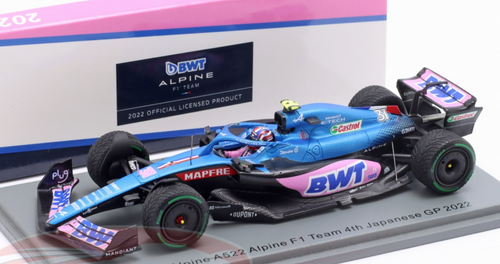 1/43 Spark 2022 Formula 1 Japanese GP 4th Place Esteban Ocon BWT Alpine A521 No.31 Alpine F1 Team Car Model