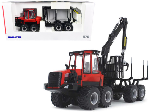 Komatsu 875.1 Forwarder Red and Black 1/32 Diecast Model by