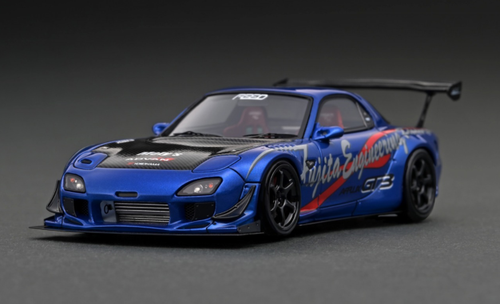 1/43 IG Ignition Model Mazda RX7 RX-7 FEED Afflux GT3 (FD3S)  Blue Metallic Car Model