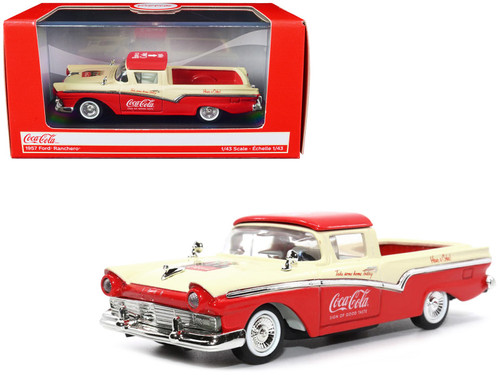 1957 Ford Ranchero "Coca-Cola" Red and Cream 1/43 Diecast Model Car by Motor City Classics