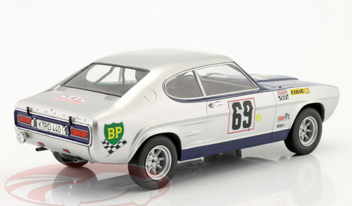 1/18 Modelcar Group 1969 Ford Capri MK1 #69 3rd rally Tour de Corse Ford Deutschland Jean-Francois Piot, Jean Todt Car Model