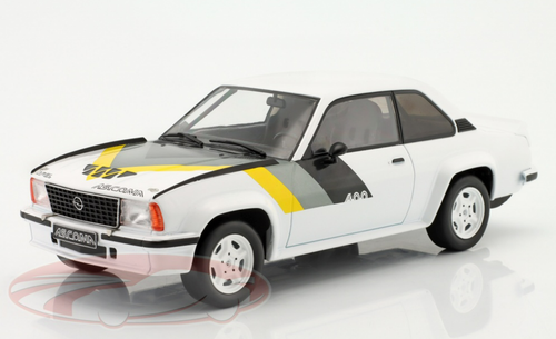 1/18 Ixo 1982 Opel Ascona B 400 (White with Tri-Color Stripe) Car Model