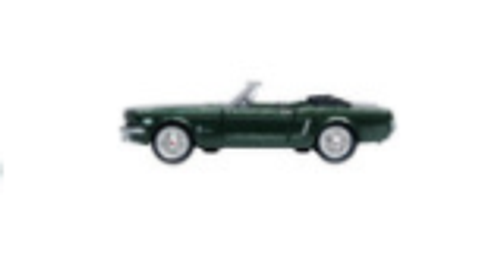 1965 Ford Mustang Convertible Ivy Green Metallic 1/87 (HO) Scale Diecast Model Car by Oxford Diecast