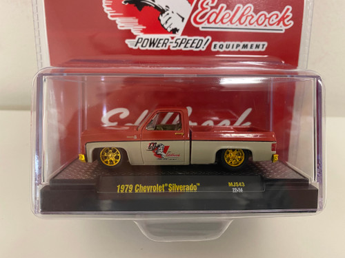 CHASE CAR 1/64 M2 Machines 1979 Chevrolet Silverado “Go With Edelbrock” Limited Edition Diecast Car Model