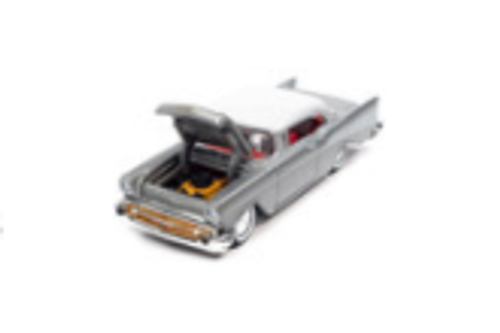 1957 Chevrolet Bel Air Hardtop Silver Metallic with White Top "Racing Champions Mint 2022" Release 2 Limited Edition to 8524 pieces Worldwide 1/64 Diecast Model Car by Racing Champions
