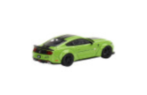 Ford Mustang LB-WORKS Grabber Lime Green with Black Stripes "Imagine All The People Living Life In Peace" Limited Edition to 3000 pieces Worldwide 1/64 Diecast Model Car by True Scale Miniatures