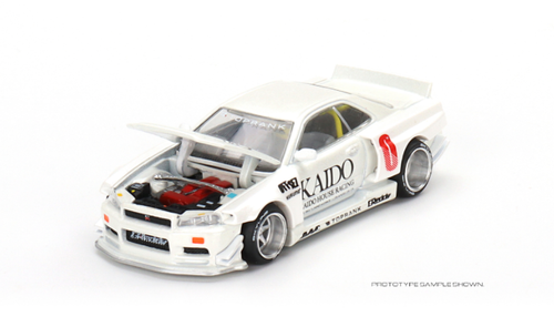 1/64 Mini GT Nissan Skyline GT-R (R34) Kaido Works V2 Diecast Car Model