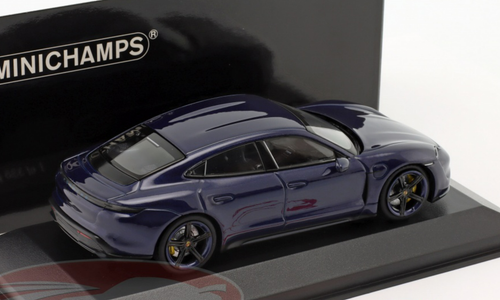 1/43 Minichamps Porsche Taycan Turbo S (Gentian Blue Metallic) Car Model