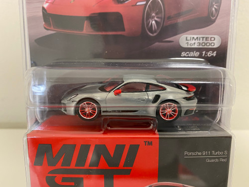 CHASE CAR 1/64 Mini GT Porsche 911 Turbo S 992 (Silver Grey) Diecast Car Model