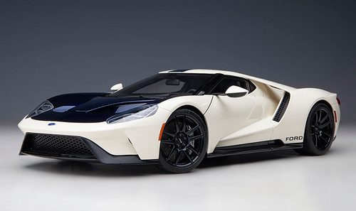 1/18 AUTOart Ford GT Heritage Edition Prototype (Wimbledon White with Antimatter Blue) Car Model