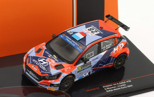 1/43 Ixo 2022 Hyundai i20 N Rally2 #28 Rallye Monte Carlo Grégoire Munster, Louis Louka Car Model