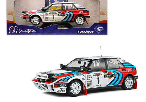 1/18 Solido 1991 Lancia Delta Integrale 16V #1 3rd Safari Rallye Martini Lancia Jorge Recalde, Martin Christie Diecast Car Model