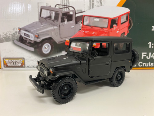 1/24 Motormax Toyota FJ40 (Matte Black) Diecast Car Model (new no retail box)