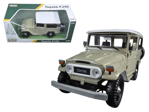 1/24 Toyota FJ40 Beige with White Top Diecast Model Car by Motormax