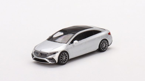 1/64 Mini GT Mercedes-Benz EQS 580 4MATIC (High Tech Silver Metallic) (RHD) Diecast Car Model