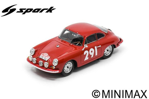 1/43 Spark 1962 Porsche 356B T5 1600 #209 Rallye Monte Carlo Rob