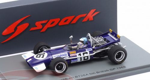 1/43 Spark 1969 Formula 1 Brabham BT26A No.16 5th British GP Piers Courage Car Model