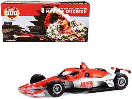Dallara IndyCar #8 Marcus Ericsson "Huski Chocolate" Chip Ganassi Racing Champion "Indianapolis 500" (2022) 1/18 Diecast Model Car by Greenlight