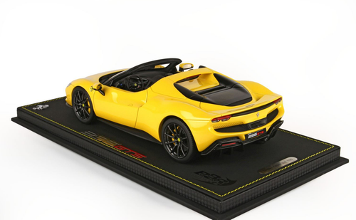 1/18 BBR Ferrari 296 GTS (Yellow Modena with Carbon Fiber Wheels) Resin Car Model Limited 100 Pieces