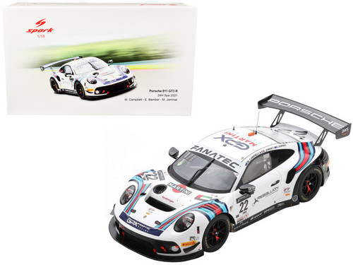 Porsche 911 GT3 R #22 Earl Bamber - Matthew Campbell - Mathieu Jaminet "GPX Martini Racing" LMGTE Pro Class 24 Hours of Spa (2021) 1/18 Model Car by Spark