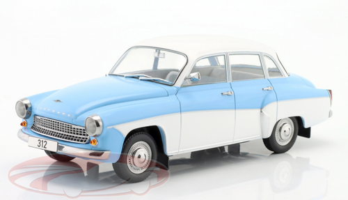 1/18 Modelcar Group Wartburg 312 (Light Blue & White) Car Model
