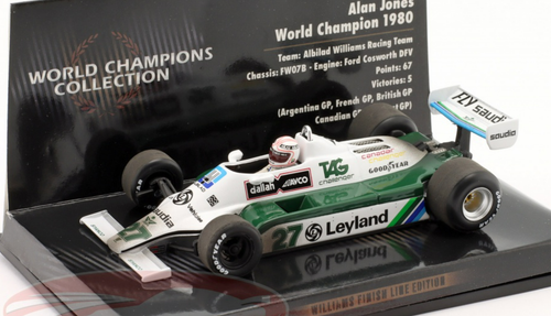 1/43 Minichamps 1980 Formula 1 Alan Jones Williams FW07B #27 formula 1 World Champion Dirty Version Car Model
