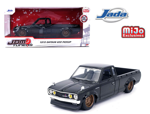 1/24 Jada 1972 Datsun 620 Pickup Black JDM Tuners Diecast Car Model