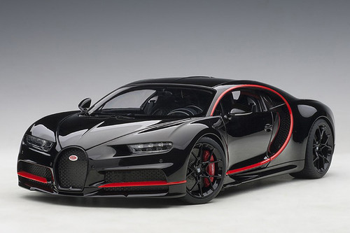 1/18 AUTOart Bugatti Chiron (Nocturne Black with Red Accets) Car Model