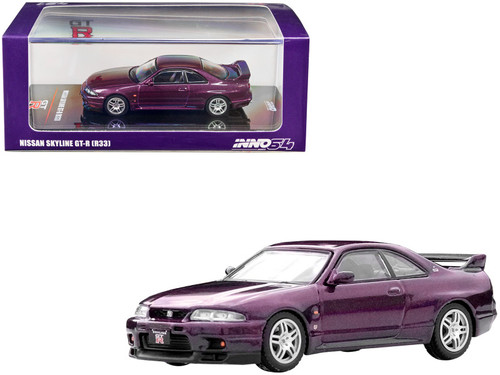 Nissan Skyline GT-R (R33) RHD (Right Hand Drive) Midnight Purple Metallic 1/64 Diecast Model Car by Inno Models