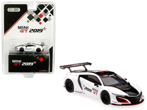 1/64 Mini GT TSM 2019 Acura NSX GT3 White w/ Black Stripe Limited Edition to 1,200 pieces Worldwide Diecast Car Model