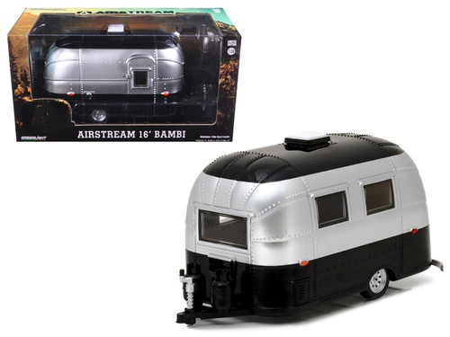 1/24 Greenlight Airstream Bambi 16' Camper Trailer Black / Silver Diecast Car Model