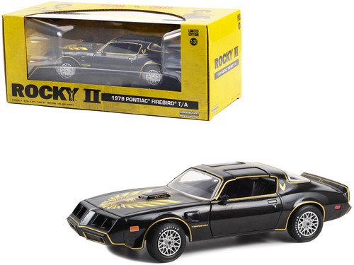 1/24 Greenlight 1979 Pontiac Firebird T/A Trans Am (Black with Hood Phoenix) "Rocky II" (1979) Movie Diecast Car Model
