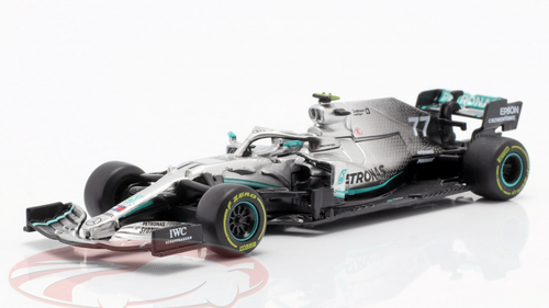 1/43 BBurago 2019 Formula 1 Mercedes AMG Petronas F1 W10 EQ Power+ #77 Valtteri Bottas Formula One Car Model