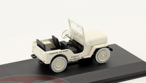 1/43 Hachette 1948 Jeep CJ2A Willys Fundacion Eva Peron (White) Car Model