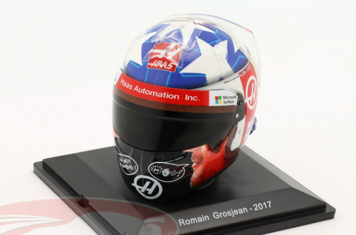 1/5 Spark 2017 Formula 1 Romain Grosjean #8 Haas Helmet Model