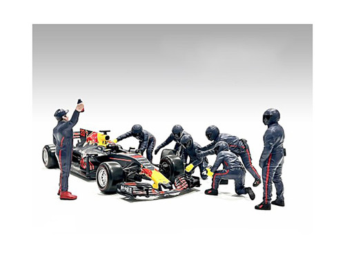 Formula One F1 Pit Crew 7 Figure Set Team Red Release III