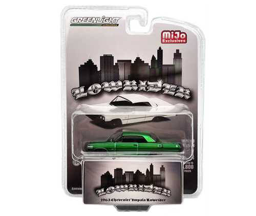 CHASE CAR 1/64 Greenlight Lowrider 1963 Chevrolet Impala SS Green Diecast Car Model