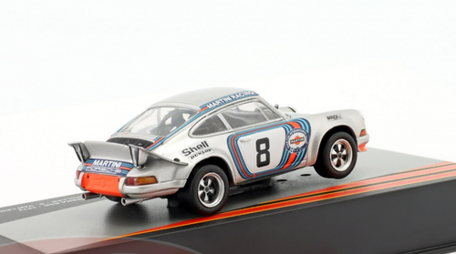 1/43 Altaya 1973 Porsche 911 Carrera RSR #8 Winner Targa Florio Martini Racing Gijs van Lennep, Herbert Müller Car Model