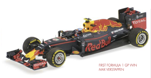 1/43 MINICHAMPS RED BULL RACING TAG-HEUER RB12 - MAX VERSTAPPEN - WINNER SPANISH GP 2016 ETA Release Sep 2023 Resin Car Model