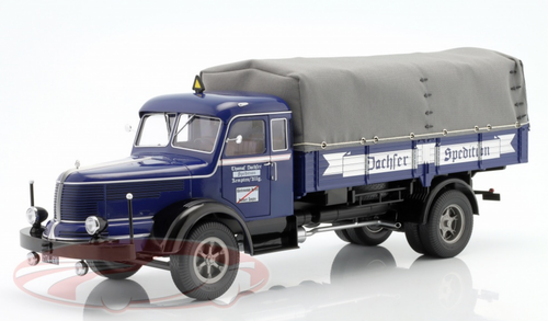 1/18 Road Kings 1950-1954 Krupp Titan SWL 80 Flatbed truck Dachser with tarp Diecast Car Model