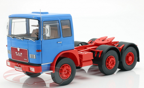 1/18 Road Kings 1972 M.A.N. 16304 (F7) Tractor (Blue & Red) Diecast Car Model