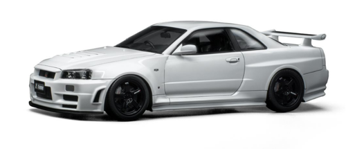 1/12 POPRACE NISSAN R34 GT-R Z-TUNE WHITE with ENGINE Resin Car Model