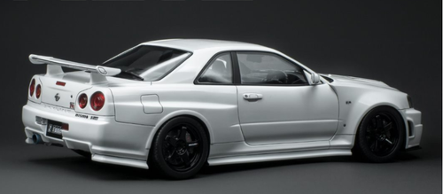 1/12 POPRACE NISSAN R34 GT-R Z-TUNE WHITE with ENGINE Resin Car Model