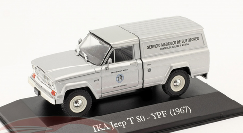 1/43 Hachette 1967 IKA Jeep T80 Service YPF (Silver Metallic) Car Model