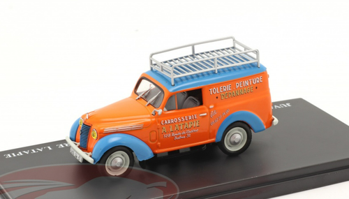 1/43 Hachette Renault Juvaquatre Advertising Van Latapie (Orange & Blue) Car Model