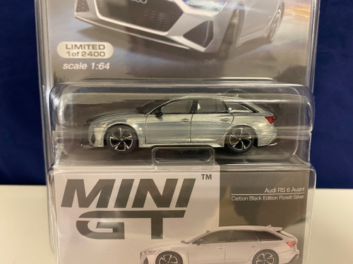 CHASE CAR 1/64 Mini GT Audi RS 6 Avant Carbon Black Edition (Dark Chrome Silver) Diecast Car Model