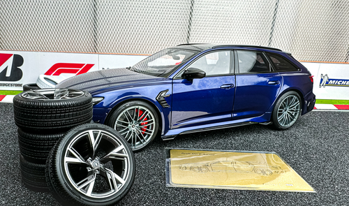 1/18 Polar Master Audi RS6 C8 ABT (Blue) Diecast Car Model
